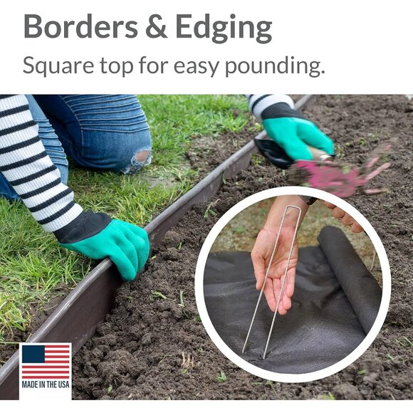 12 Inch Galvanized Garden Staples/Stakes/Pegs Heavy Duty Rust Resistant 9 Gauge - Picture 5 of 9